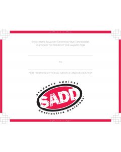 SADD Excellence Certificate